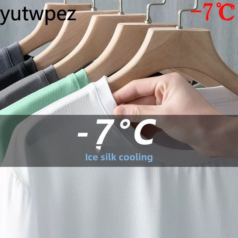Summer Ice Silk Men T Shirt Sh - T Shirt Tight Fit recension och pris